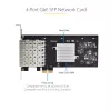 Placa de rede StarTech.com 4 portas GbE SFP, PCIe 2.0 x2 (compatível com x4, x8, x16), controlador Intel I350-AM4 4x 1GbE, 1000BASE cobre/fibra, NIC Gigabit Ethernet de quatro portas desktop/servidor - Windows e Linux