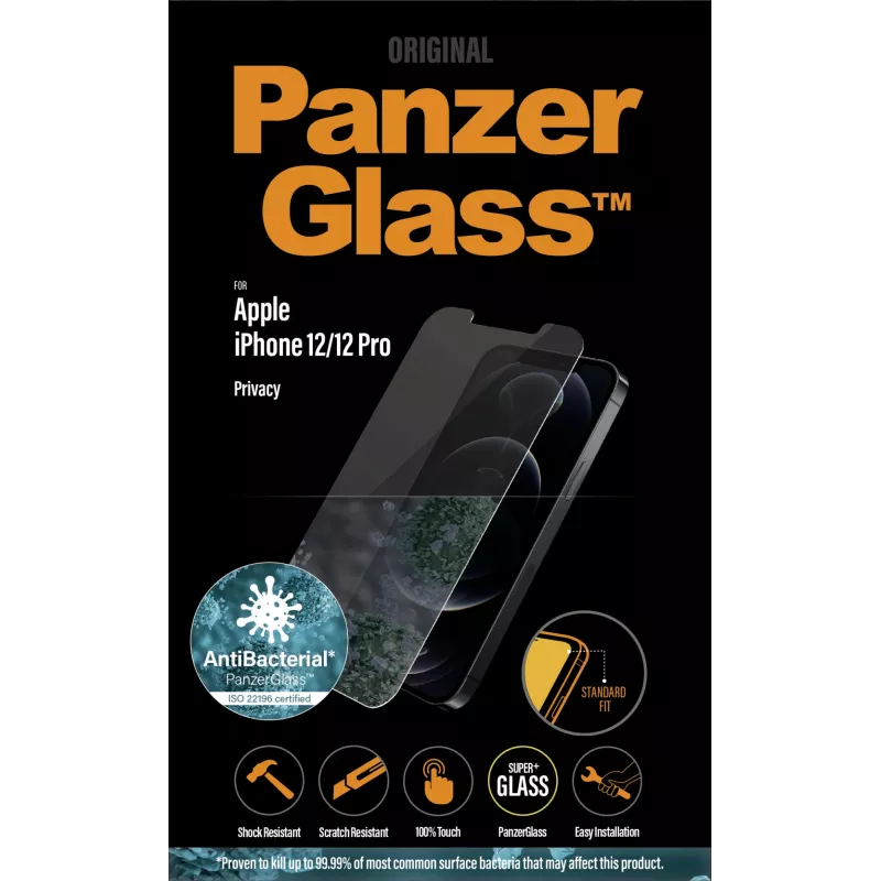 PanzerGlass ® Protetor de ecrã de privacidade iPhone 12 | 12 Pro | Standard Fit