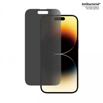 Protetor de ecrã de privacidade PanzerGlass Apple iPhone 14 Pro resistente a riscos e choques
