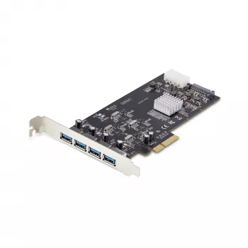 StarTech.com Placa PCIe USB de 4 portas, USB 3.2 5 Gbit/s, placa de expansão PCI Express com 4 controladores USB independentes, 4 portas USB-A, Windows/macOS/Linux