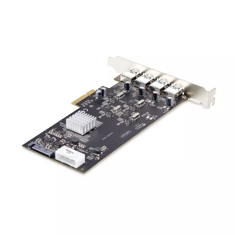 StarTech.com Placa PCIe USB de 4 portas, USB 3.2 5 Gbit/s, placa de expansão PCI Express com 4 controladores USB independentes, 4 portas USB-A, Windows/macOS/Linux