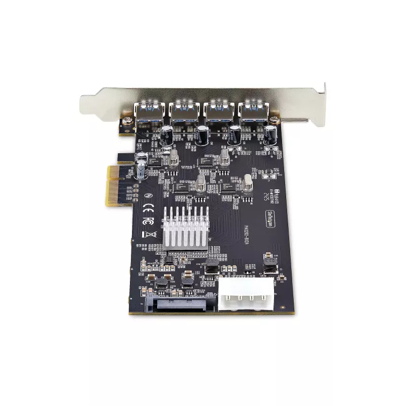 StarTech.com Placa PCIe USB de 4 portas, USB 3.2 5 Gbit/s, placa de expansão PCI Express com 4 controladores USB independentes, 4 portas USB-A, Windows/macOS/Linux