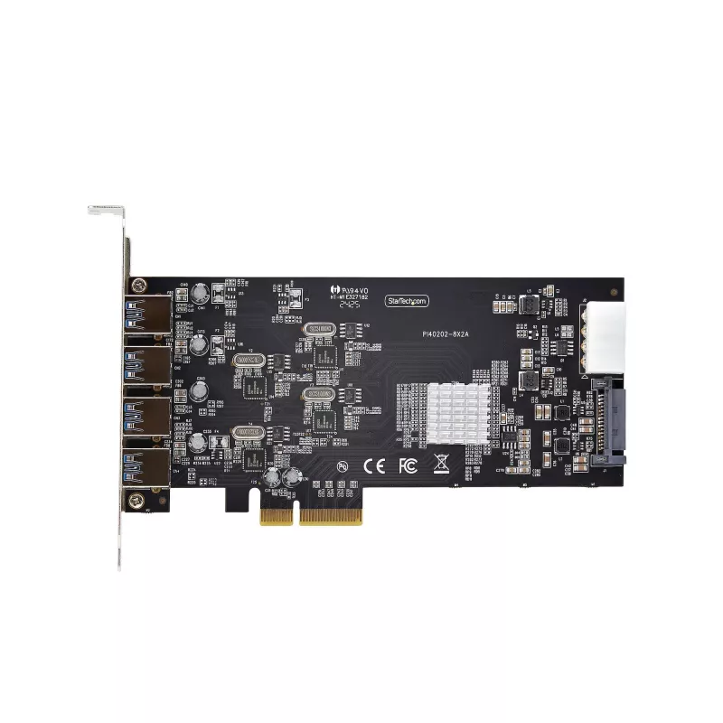 StarTech.com Placa PCIe USB de 4 portas, USB 3.2 5 Gbit/s, placa de expansão PCI Express com 4 controladores USB independentes, 4 portas USB-A, Windows/macOS/Linux