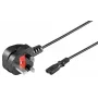 Microconnect PE090718 cabo de alimentação preto 1,8 m ficha de alimentação tipo G conector fêmea C7