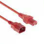 Cabo de alimentação Microconnect PE1415R18 vermelho 1,8 m conector fêmea C14 conector fêmea C15
