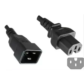 Cabo de alimentação Microconnect PE152018 preto 1,8 m conector fêmea C20 conector fêmea C15