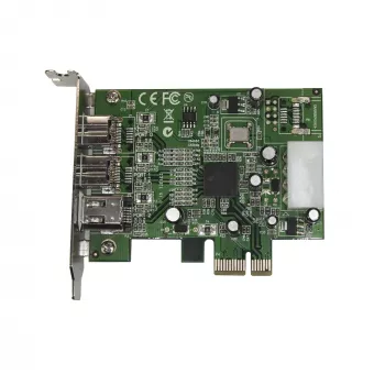 StarTech.com placa adaptadora FireWire PCI Express 1394 de 3 portas 2b 1a Low Profile
