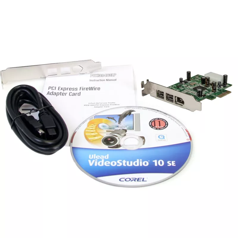 StarTech.com placa adaptadora FireWire PCI Express 1394 de 3 portas 2b 1a Low Profile