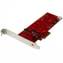 StarTech.com placa controladora 2x M.2 SATA SSD – PCIe, PCIe, M.2, Full-Height / Low-Profile, PCI 2.0, vermelho, CE, FCC, TAA
