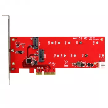 StarTech.com placa controladora 2x M.2 SATA SSD – PCIe, PCIe, M.2, Full-Height / Low-Profile, PCI 2.0, vermelho, CE, FCC, TAA