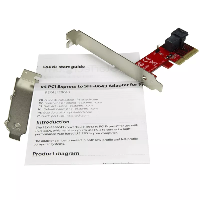 StarTech.com adaptador x4 PCI Express para SFF-8643 para SSD PCIe NVMe U.2