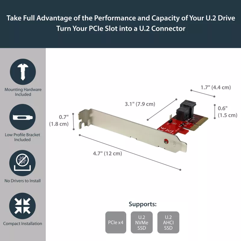 StarTech.com adaptador x4 PCI Express para SFF-8643 para SSD PCIe NVMe U.2