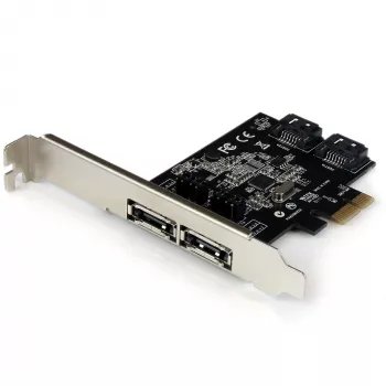 StarTech.com placa controladora SATA 6 Gbit/s eSATA PCI Express de 2 portas – placa PCIe SATA III de porta dupla – 2 Int/2 Ext