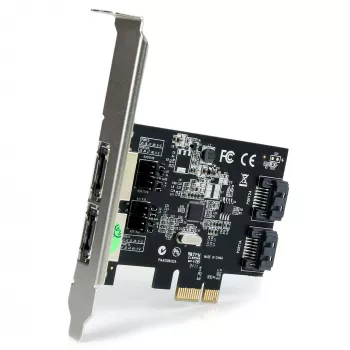 StarTech.com placa controladora SATA 6 Gbit/s eSATA PCI Express de 2 portas – placa PCIe SATA III de porta dupla – 2 Int/2 Ext