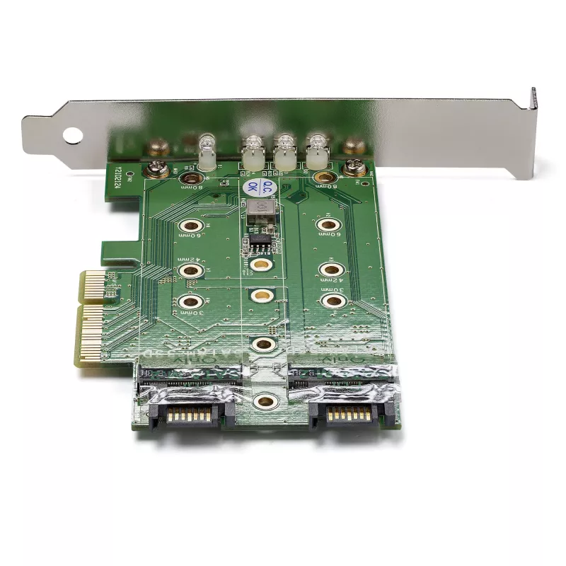 StarTech.com placa adaptadora M.2 SSD (NGFF) de 3 portas – 1 x PCIe (NVMe) M.2, 2 x SATA III M.2 – PCIe 3.0