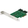 StarTech.com placa adaptadora M.2 SSD (NGFF) de 3 portas – 1 x PCIe (NVMe) M.2, 2 x SATA III M.2 – PCIe 3.0