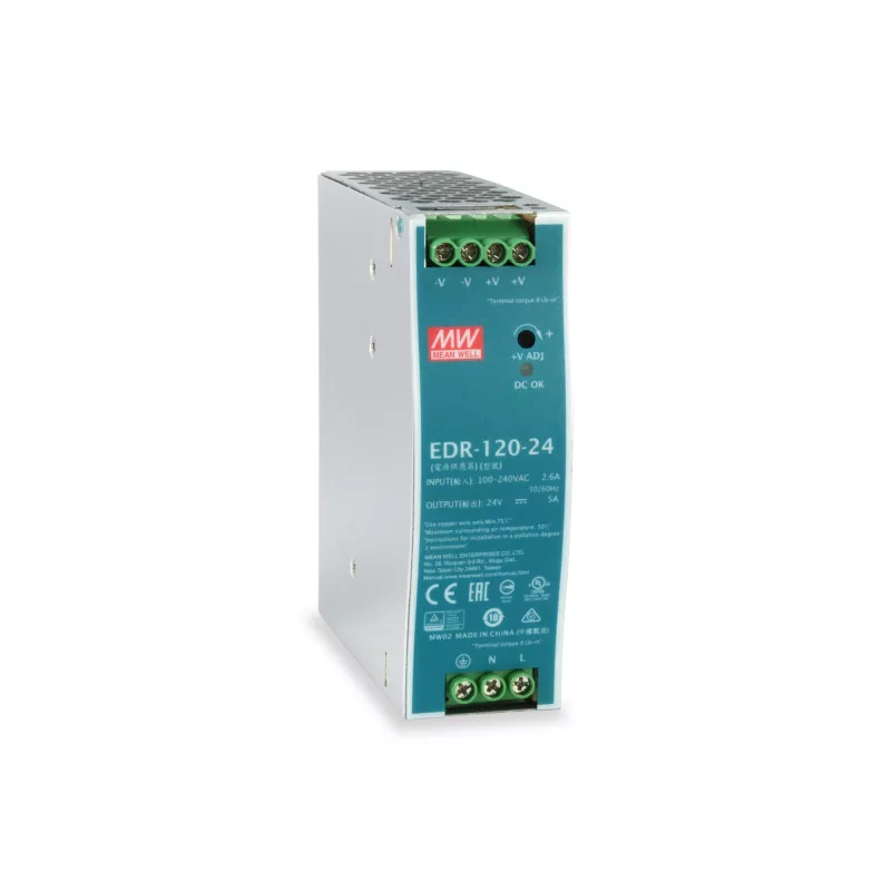 LevelOne fonte de alimentação industrial 24V DC, 120W, montagem em calha DIN