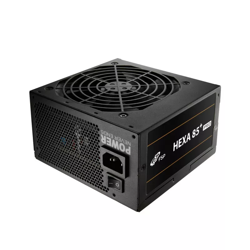 Fonte de alimentação FSP HEXA 85+ PRO 350W ATX ATX2.5 preto, 350 W, 100 - 240 V, 50 - 60 Hz, 5 - 2 A, ativa, 85 W