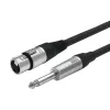 Cabo de áudio Vivolink PROAUDXLRFJACK3 3 m XLR 6,35 mm preto