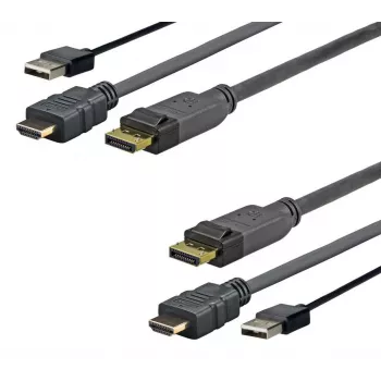 Adaptador de cabo de vídeo Vivolink PROHDMIUSBDP2 2 m DisplayPort HDMI + USB preto