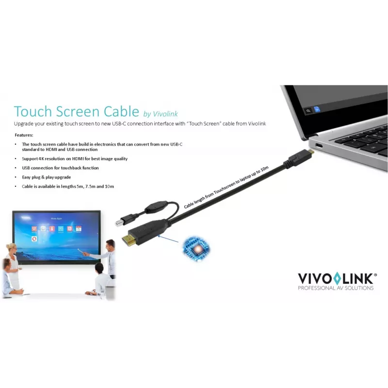 Cabo USB Vivolink PROUSBCHDMIUSBB10 USB 3.2 Gen 1 (3.1 Gen 1) 10 m USB C preto