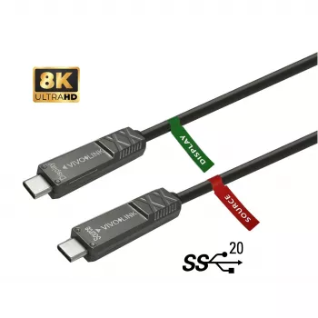Cabo USB Vivolink PROUSBCMM15OP USB 3.2 Gen 2 (3.1 Gen 2) 15 m USB C preto
