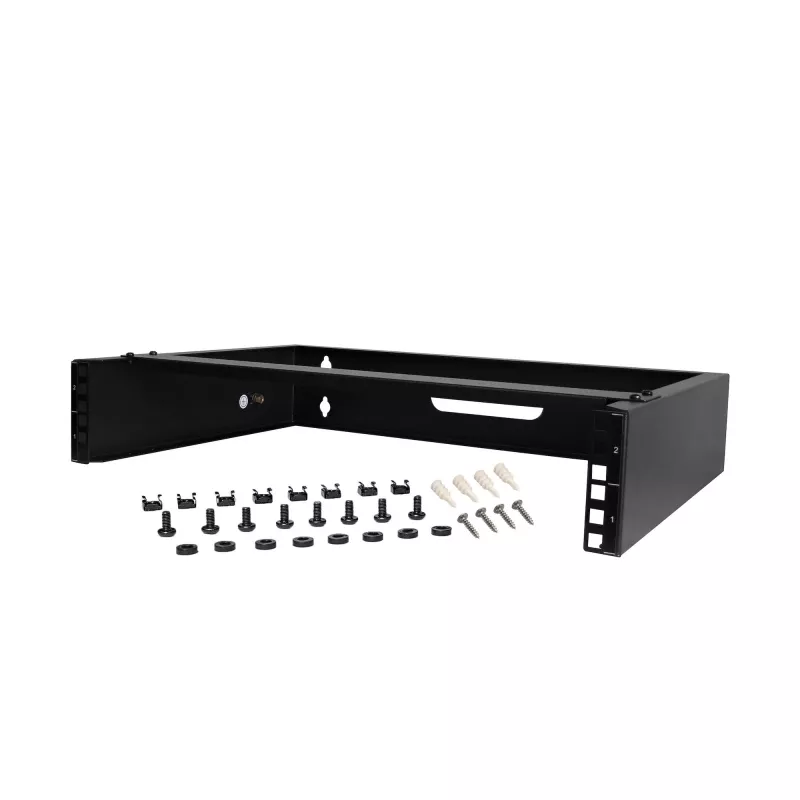 StarTech.com armário de rede de parede 2U – 14 polegadas de profundidade (perfil baixo) – suporte para patch panel 19 polegadas para servidores planos, equipamentos de IT, switches de rede – capacidade de carga 35 kg, preto