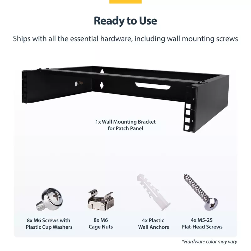 StarTech.com armário de rede de parede 2U – 14 polegadas de profundidade (perfil baixo) – suporte para patch panel 19 polegadas para servidores planos, equipamentos de IT, switches de rede – capacidade de carga 35 kg, preto