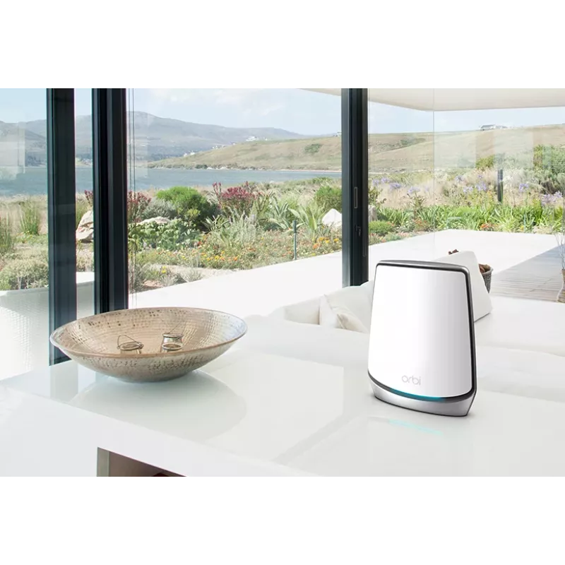 NETGEAR Orbi RBK853 AX6000 WiFi 6 sistema Mesh Tri-Band (2,4 GHz / 5 GHz / 5 GHz) Wi-Fi 6 (802.11ax) cinzento 4 interno