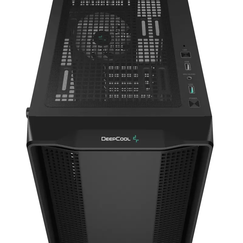 Caixa de PC DeepCool CC560 V2 Midi Tower preto — ATX/microATX, vidro temperado, RGB frontal, radiador frontal 360mm, GPU 370mm