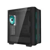 Caixa de PC DeepCool CC560 V2 Midi Tower preto — ATX/microATX, vidro temperado, RGB frontal, radiador frontal 360mm, GPU 370mm