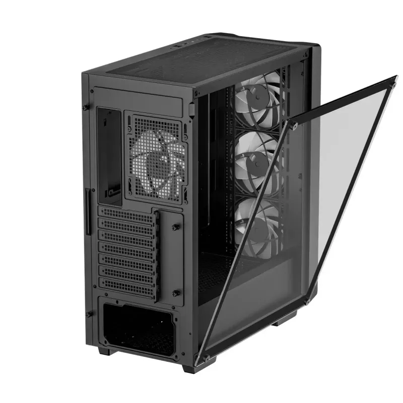 Caixa de PC DeepCool CC560 V2 Midi Tower preto — ATX/microATX, vidro temperado, RGB frontal, radiador frontal 360mm, GPU 370mm