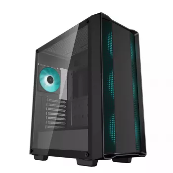 Caixa de PC DeepCool CC560 V2 Midi Tower preto — ATX/microATX, vidro temperado, RGB frontal, radiador frontal 360mm, GPU 370mm