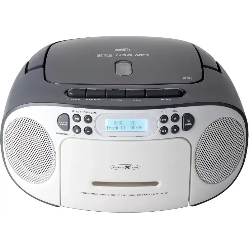 Rádio portátil Reflexion RCR2260DAB branco/cinzento com sintonizador DAB+/FM e leitor de CD