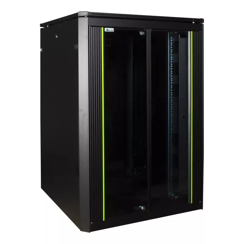 Armário rack autónomo LOGON RDL22U88BL 22U preto 600 kg de capacidade
