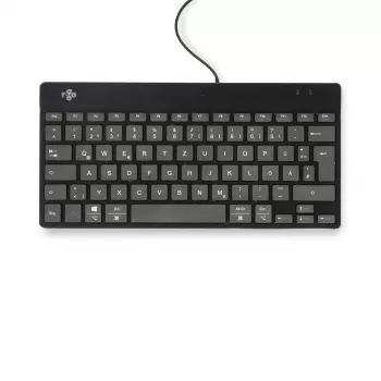 Teclado ergonómico R-Go Tools R-Go Compact Break, teclado compacto com software de pausas, QWERTZ (DE), com fios, preto