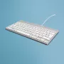 Teclado ergonómico R-Go Tools R-Go Compact Break, teclado compacto com software de pausas, QWERTZ (DE), com fios, branco