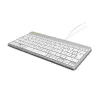 Teclado ergonómico R-Go Tools R-Go Compact Break, teclado compacto com software de pausas, QWERTZ (DE), com fios, branco