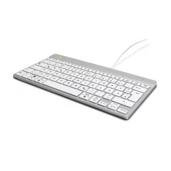 Teclado ergonómico R-Go Tools R-Go Compact Break, teclado compacto com software de pausas, QWERTZ (DE), com fios, branco