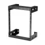 StarTech.com Armário de rede de montagem na parede 12HE 19 polegadas – 12 polegadas de profundidade, armário de servidor open-frame de 2 postes para equipamento de dados/AV/IT/informática/patch panel com porcas gaiola e parafusos, capacidade de carga 90 kg, preto (RK12WALLO)
