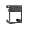 StarTech.com Armário de rede de montagem na parede 12HE 19 polegadas – 12 polegadas de profundidade, armário de servidor open-frame de 2 postes para equipamento de dados/AV/IT/informática/patch panel com porcas gaiola e parafusos, capacidade de carga 90 kg, preto (RK12WALLO)