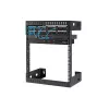 StarTech.com Armário de rede de montagem na parede 12HE 19 polegadas – 12 polegadas de profundidade, armário de servidor open-frame de 2 postes para equipamento de dados/AV/IT/informática/patch panel com porcas gaiola e parafusos, capacidade de carga 90 kg, preto (RK12WALLO)