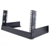 StarTech.com Rack de servidor de secretária de 2 postes 4HE, pequeno rack de computador aberto de 19 polegadas, rack de rede compacto para equipamento AV/estúdio/dados/IT – rack de dois postes autónomo para casa/escritório