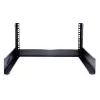 StarTech.com Rack de servidor de secretária de 2 postes 4HE, pequeno rack de computador aberto de 19 polegadas, rack de rede compacto para equipamento AV/estúdio/dados/IT – rack de dois postes autónomo para casa/escritório