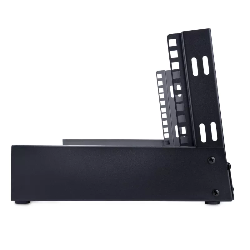 StarTech.com Rack de servidor de secretária de 2 postes 4HE, pequeno rack de computador aberto de 19 polegadas, rack de rede compacto para equipamento AV/estúdio/dados/IT – rack de dois postes autónomo para casa/escritório