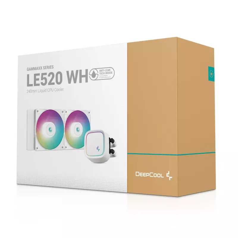 DeepCool LE520 WH R-LE520-WHAMMN-G-1 refrigerador líquido tudo-em-um para CPU, 240 mm, ventoinha de 12 cm, 85,85 CFM, LGA1700/1200/1151/1150/1155, AM4/AM5, branco