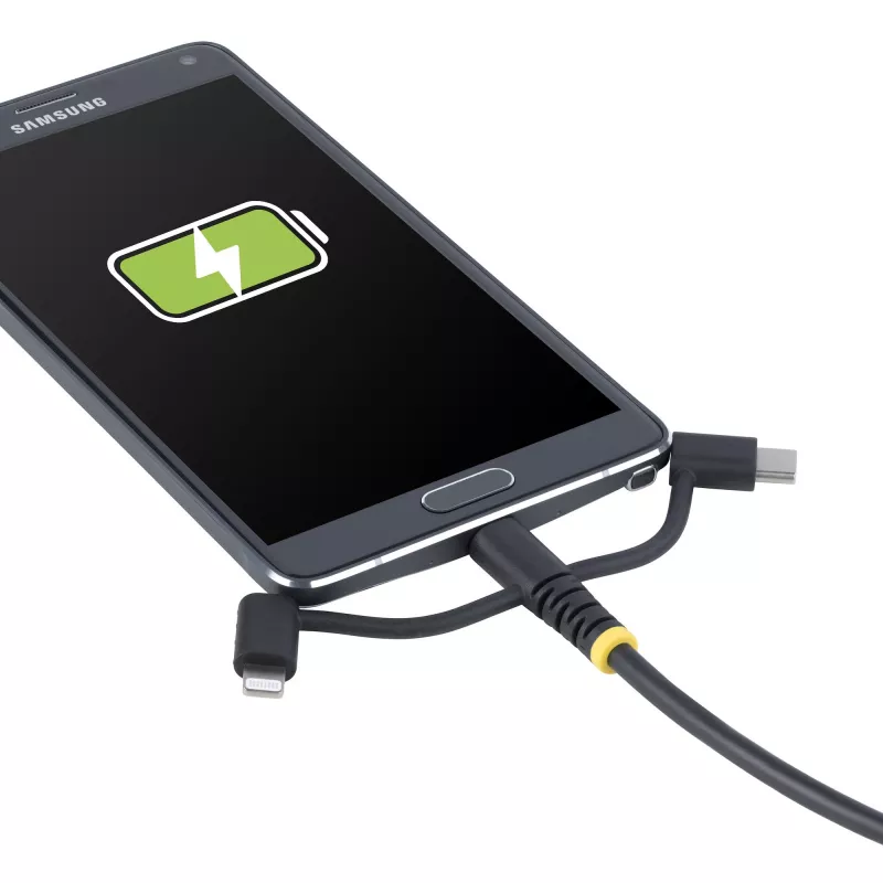 Cabo de carregamento múltiplo USB robusto StarTech.com de 1m, USB para Lightning/Micro-USB/Type-C, certificado Apple MFi, revestimento em aramida, cabo de carregamento USB universal 3 em 1 para iPhone/iPad/Android