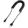 Cabo USB para Lightning StarTech.com de 1 m (3ft), certificado MFi, cabo de carregamento em espiral para iPhone, preto, revestimento TPE resistente com fibra de aramida, cabo Lightning em espiral robusto