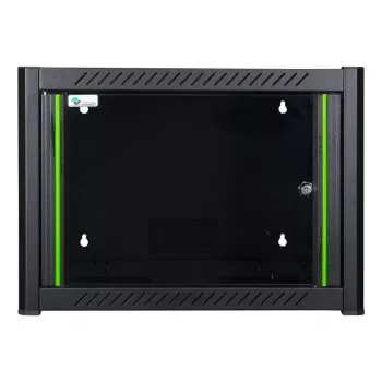Rack de montagem em parede LOGON RWM07U45BL 7U preto fechadura com chave gestão de cabos