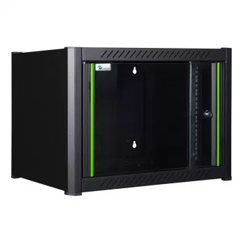 Rack de montagem em parede LOGON RWM07U45BL 7U preto fechadura com chave gestão de cabos